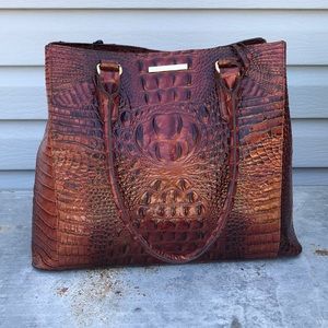 Pecan Melbourne Genuine Leather BRAHMIN bag large retail $295 NWT